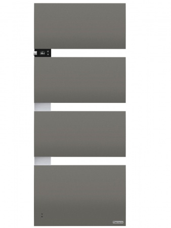 Sèche-serviettes Symphonik mât à gauche 1750W gris roche  / alu brossé