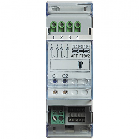 Actionneur 2 relais indépendants gestion température MyHOME_Up - 2 modules DIN
