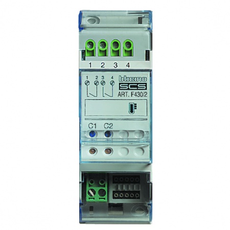 Actionneur 2 relais indépendants gestion température MyHOME_Up - 2 modules DIN