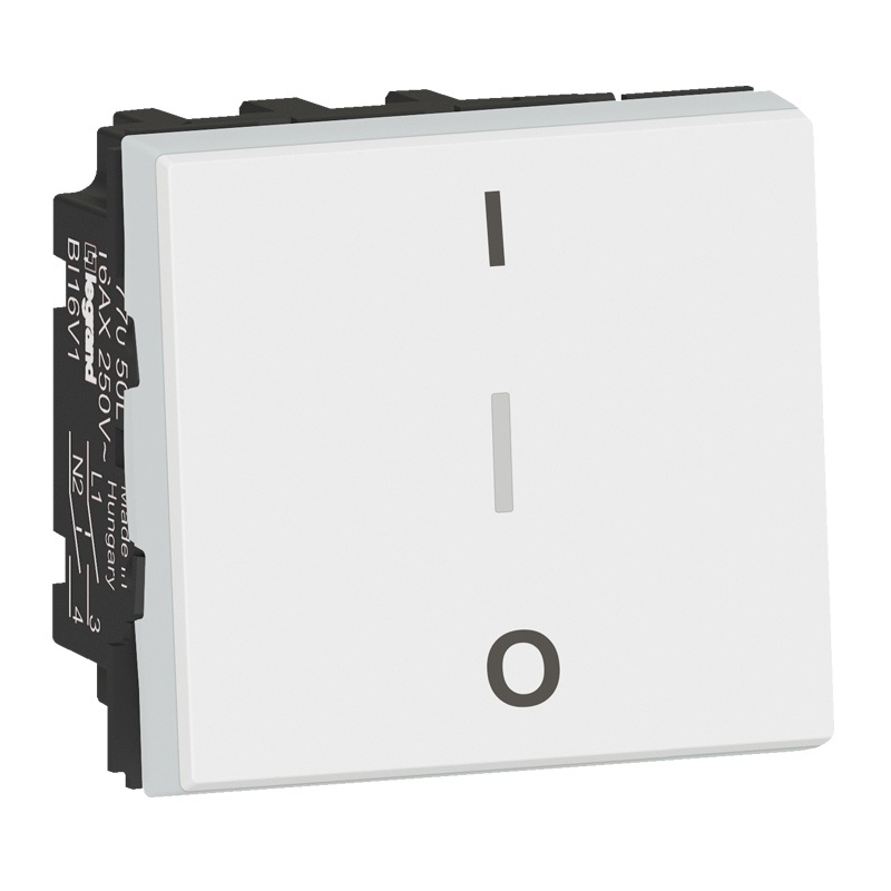 Interrupteur de dérivation bipolaire pour lampe 2A 250V blanc