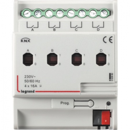 Knx on-off din controleur 4 sorties 16a