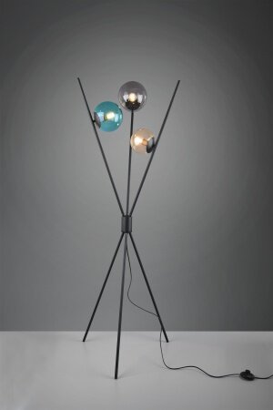 Lampadaire LANCE noir mat 3 lampes E14 - TRIO LIGHTING