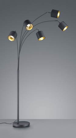 Lampadaire TOMMY noir mat 5 lampes E14 - TRIO LIGHTING