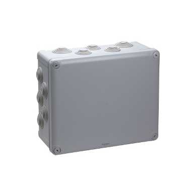 Mureva box, boite de dérivation ip55 + embouts 275x225x120, gris