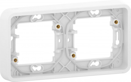 Mureva styl - cadre 2 postes horizontal - encastré - ip55 - ik07 - blanc