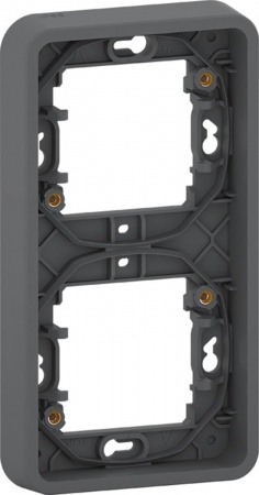 Mureva styl - cadre 2 postes vertical - encastré - ip55 - ik07 - gris