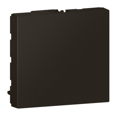 Obturateur plaque 2 modules noir mat