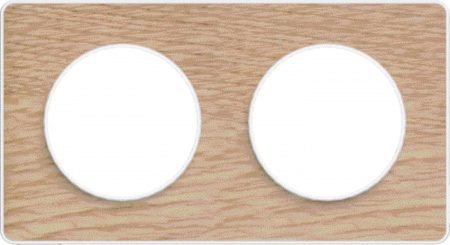 Odace touch, plaque aluminium brossé liseré blanc 3 postes horiz./vert. 71mm