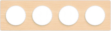 Odace touch, plaque bois nordique liseré blanc 4 postes horiz./vert. 71mm