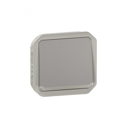 Poussoir NO-NF lumineux Plexo composable gris