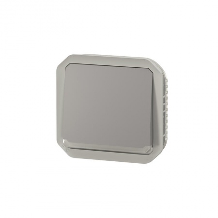 Poussoir NO-NF lumineux Plexo composable gris