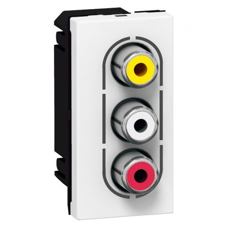Pr 3 rca fem. audio stereo (rouge/blanc)  + video composite (jaune) 2 modules