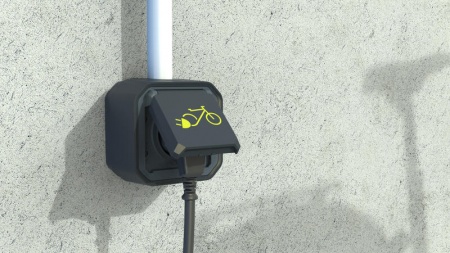 Prise de courant Plexo pour recharge vélo électrique composable anthracite