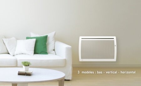 Radiateur &eacute;lectrique AIRELEC Aixance - mod&egrave;le horizontal - avec pilotage intelligent Smart EcoControl - blanc - 1500W