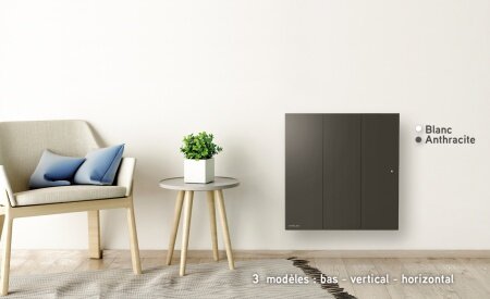 Radiateur &eacute;lectrique AIRELEC Oz&eacute;o - mod&egrave;le horizontal - avec pilotage intelligent Smart EcoControl - blanc - 1500W