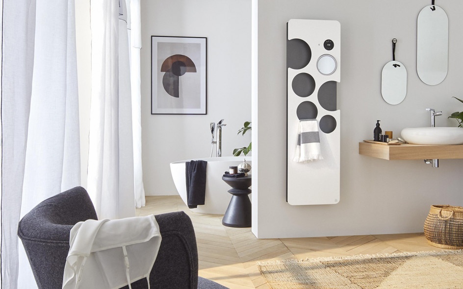 Radiateur sèche-serviettes Ook 750W avec soufflerie design blanc