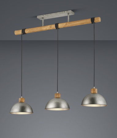Suspension DELHI nickel antique 3 lampes E27 - TRIO LIGHTING