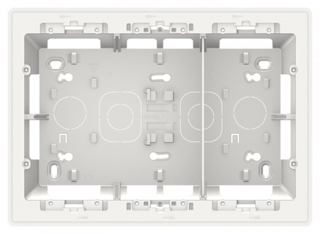 Unica - boîte de concentration saillie - 3 colones de 4 modules - blanc