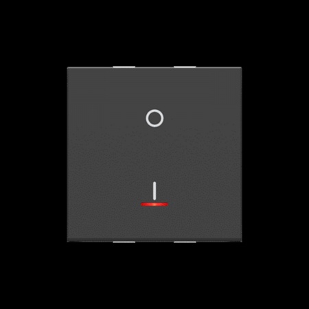 Unica - interrupteur bipolaire lumineux (indication) - 2 mod - anthr - méca seul
