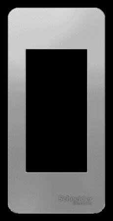 Unica - plaque de finition étroite - alu - 1 module