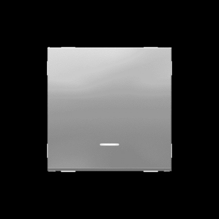 Unica - poussoir lumineux (localisation) - 10a - 2 mod - alu - méca seul
