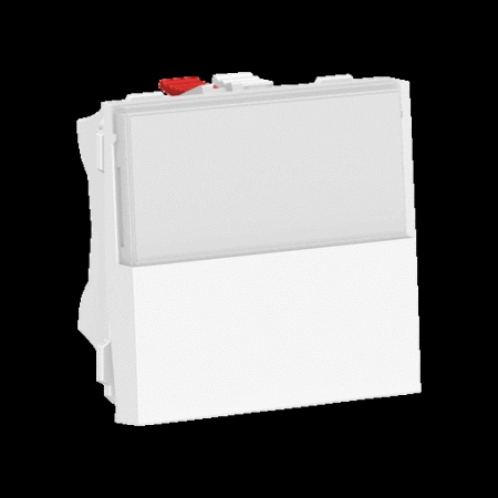 Unica - poussoir no/nf porte-étiquette - 10 a - 2 mod - blanc antimi - méca seul