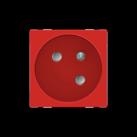 Unica - prise 2p+t - fr - 45° - goulotte - raccord rapide - rouge - méca seul