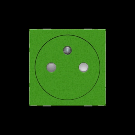 Unica - prise 2p+t - fr - 90° - affleurant - raccord rapide - vert - méca seul