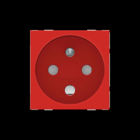 Unica - prise 2p+t - fr - 90° - vis - détrompage mécanique - rouge - méca seul