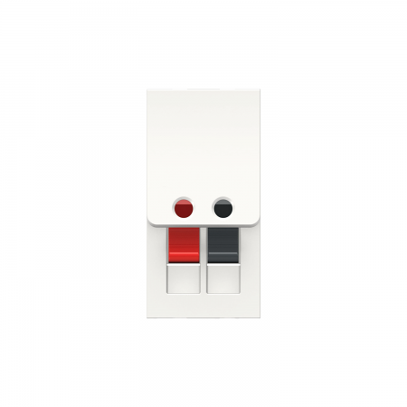 Unica - prise haut-parleur 1 sortie rouge + noir - 1 mod - blanc - méca seul