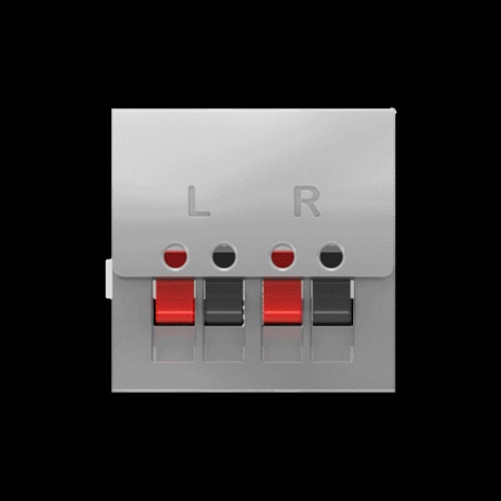 Unica - prise haut-parleur 2 sorties rouge + noir - 2 mod - alu - méca seul