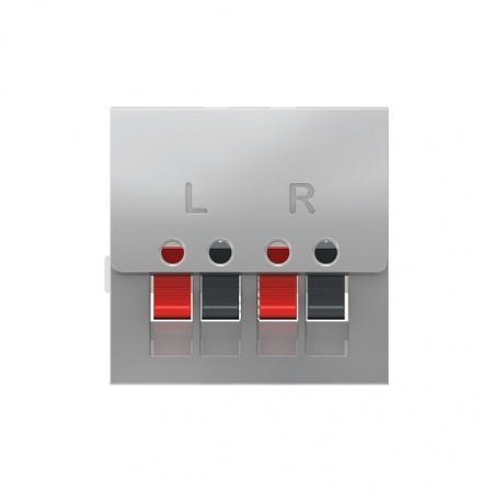 Unica - prise haut-parleur 2 sorties rouge + noir - 2 mod - alu - méca seul