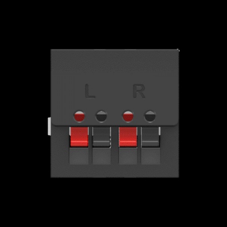 Unica - prise haut-parleur 2 sorties rouge + noir - 2 mod - anthraci - méca seul