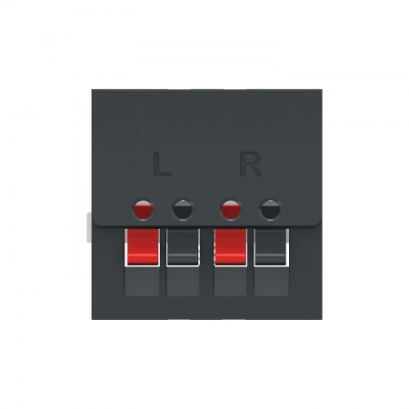 Unica - prise haut-parleur 2 sorties rouge + noir - 2 mod - anthraci - méca seul