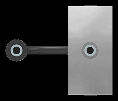 Unica - prise mini jack 3,5mm préconnectorisée - 1 mod - alu - méca seul