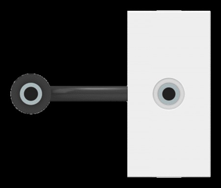 Unica - prise mini jack 3,5mm préconnectorisée - 1 mod - blanc - méca seul