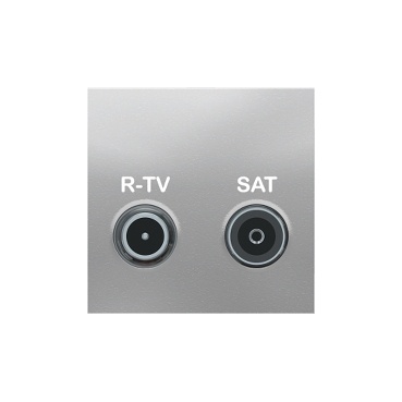 Unica - prise r-tv + sat - individuel - 2 mod - alu - méca seul