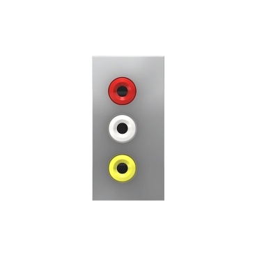 Unica - prise rca triple (rouge blanc jaune) - 1 mod - alu - méca seul
