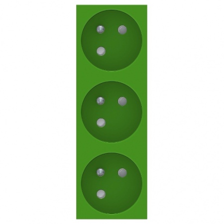 Unica - prise triple 2p+t - fr - 45° - vert - méca seul