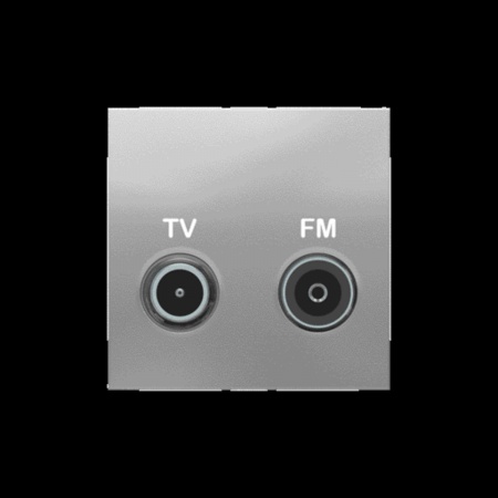 Unica - prise tv + fm - individuel - 2 mod - alu - méca seul