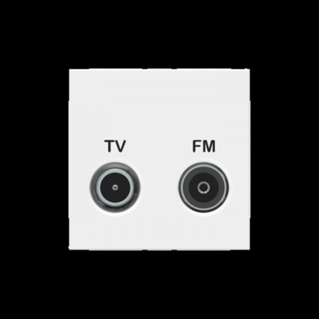 Unica - prise tv + fm - individuel - 2 mod - blanc - méca seul