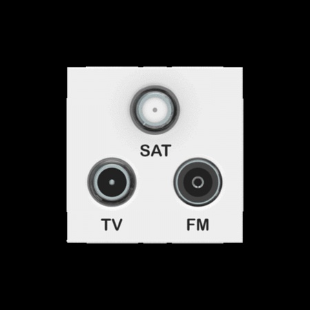 Unica - prise tv + fm + sat - 2 mod - blanc - méca seul